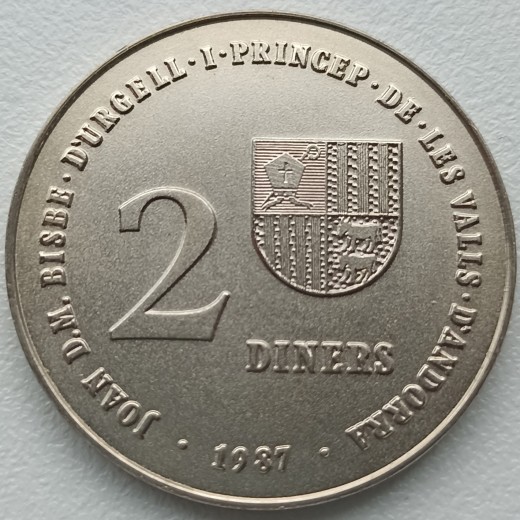 Andora. 2 dinarai 1987 m.