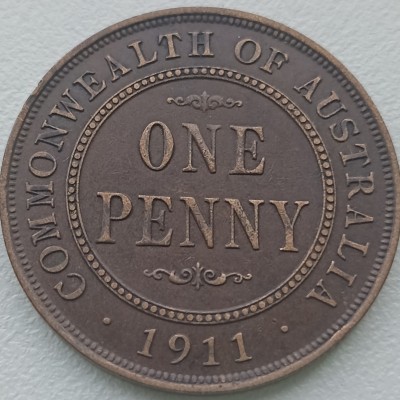 Australija. 1 penny 1911 m. Australija. 1 penny 1911 m.