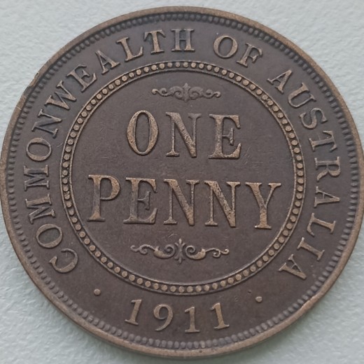 Australija. 1 penny 1911 m. Australija. 1 penny 1911 m.