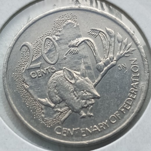 Australija. 20 centų 2001 m. Australija. 20 centų 2001 m.