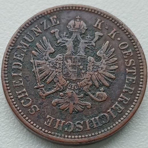 Austrija. 4 kreiceriai 1861 m. Austrija. 4 kreiceriai 1861 m.