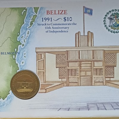 Belizas. 10 dolerių 1991 m. Voke.