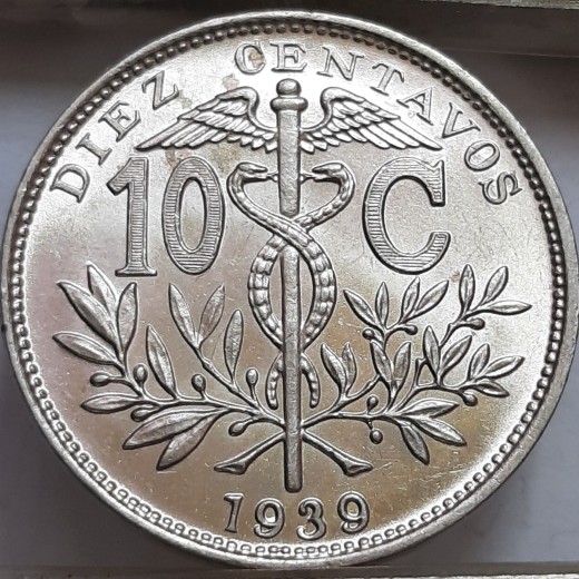 Bolivija 10 sentavų 1939 UNC KM#179 (6626)