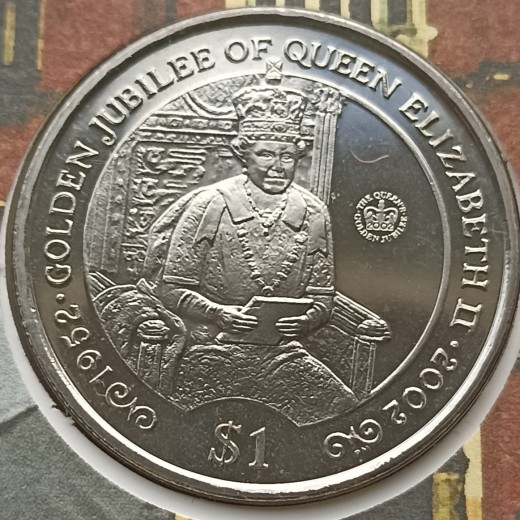 Britų Mergelės salos. 1 doleris 2002 m. Voke.