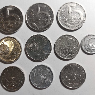 ČEKIJOS SKIRTINGŲ METŲ MONETŲ LOTAS