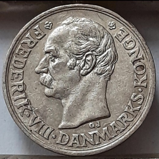 Danija 10 erių 1907 KM#807 Sidabras (B102)