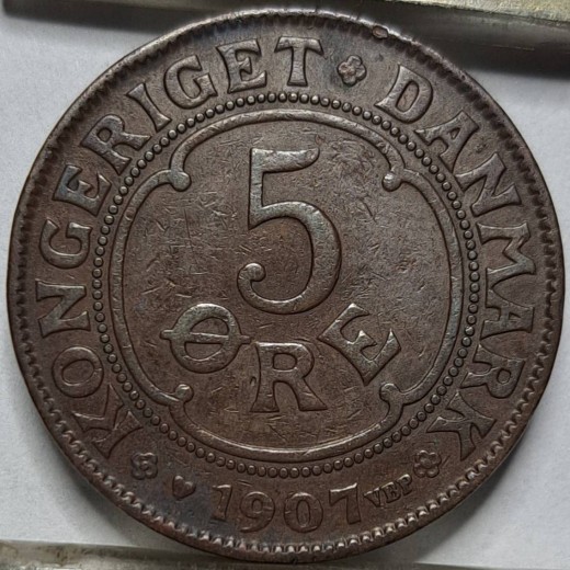 Danija 5 erės 1907 KM#806 (7021) Danija 5 erės 1907 KM#806 (7021)