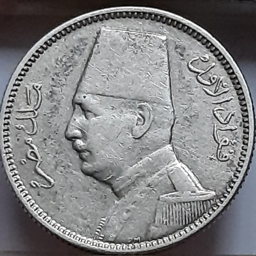 Egiptas 2 Piastrai 1929 Sidabras (63.)