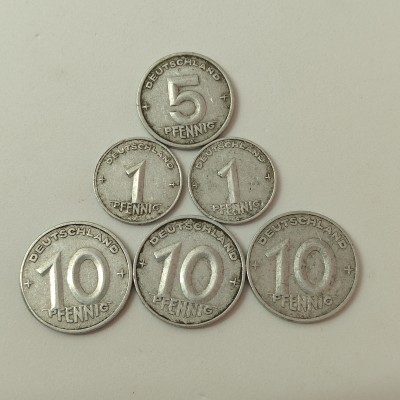 Germany DDR pirmųjų pfenigų lotas
