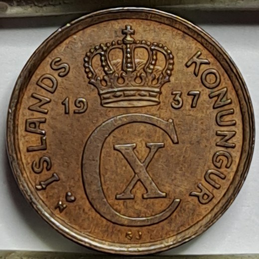Islandija 1 eirė 1937 KM#5.1 (132.) Islandija 1 eirė 1937 KM#5.1 (132.)