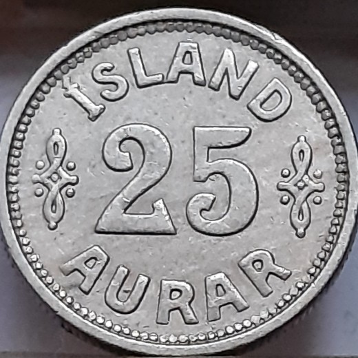 Islandija 25 Eirės 1923 KM#2 (B90) Islandija 25 Eirės 1923 KM#2 (B90)