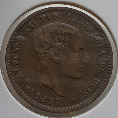Ispanija. 5 centimai 1877 m.