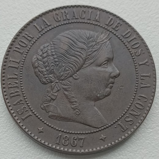 Ispanija. 5 sentimai 1867 m.