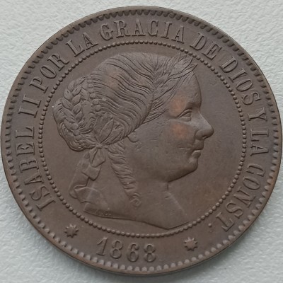 Ispanija. 5 sentimai 1868 m. Ispanija. 5 sentimai 1868 m.