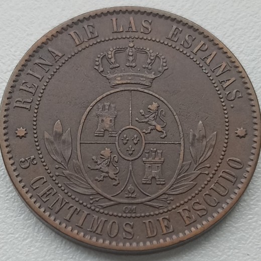 Ispanija. 5 sentimai 1868 m. Ispanija. 5 sentimai 1868 m.
