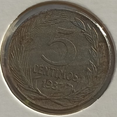 Ispanija. 5 sentimai 1937 m. Geležis.