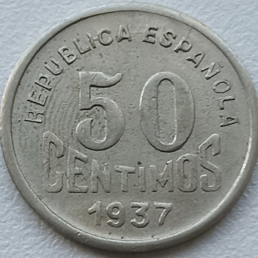Ispanija. 50 centimų 1937 m. Ispanija. 50 centimų 1937 m.