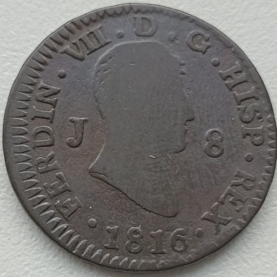 Ispanija. 8 maravedžiai 1816 m.