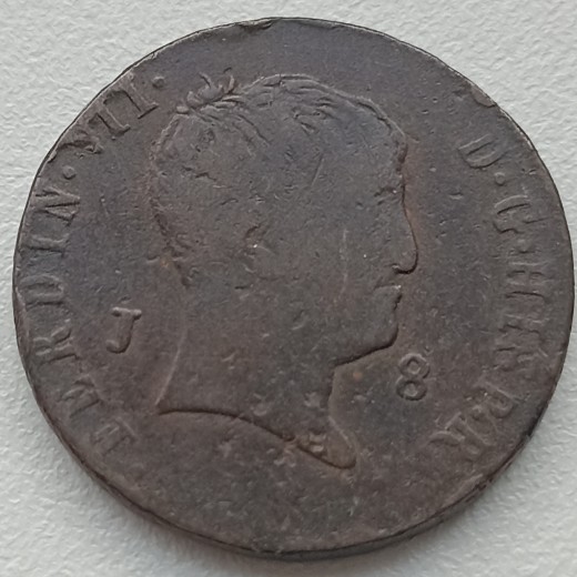 Ispanija. 8 maravedžiai 1827 m.