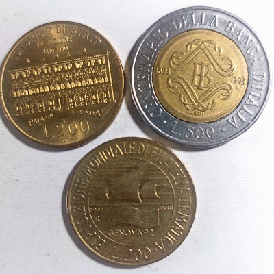 ITALIJA 3 PROGINĖS MONETOS ITALIJA 3 PROGINĖS MONETOS