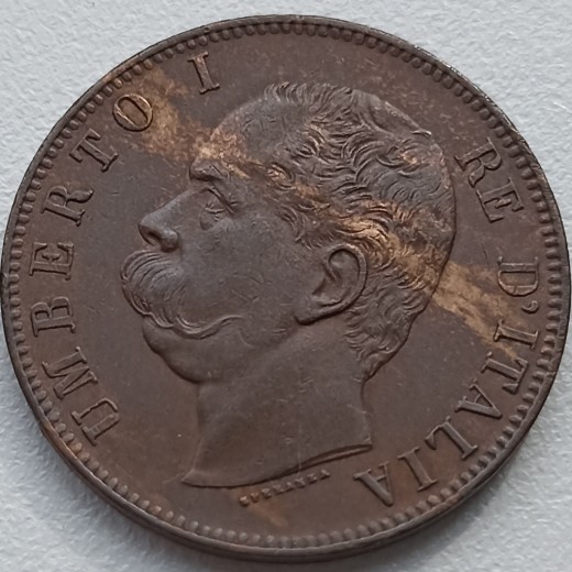 Italija. 10 centezimų 1893 m.