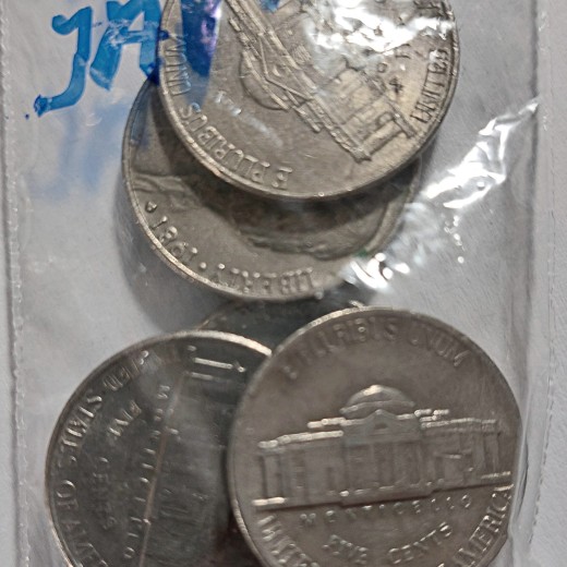 JAV 5 CENTŲ LOTAS 5 VNT.