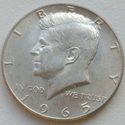 JAV. 1/2 dolerio 1965 m. Sidabras.