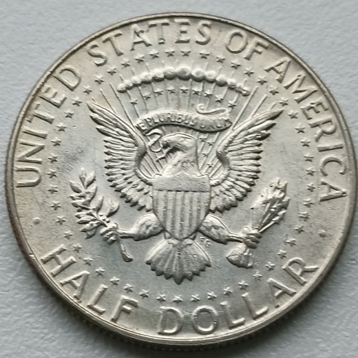 JAV. 1/2 dolerio 1967 m. Sidabras. JAV. 1/2 dolerio 1967 m. Sidabras.