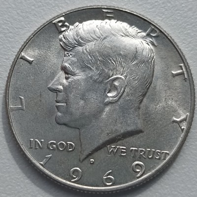 JAV. 1/2 dolerio 1969 D. Sidabras.