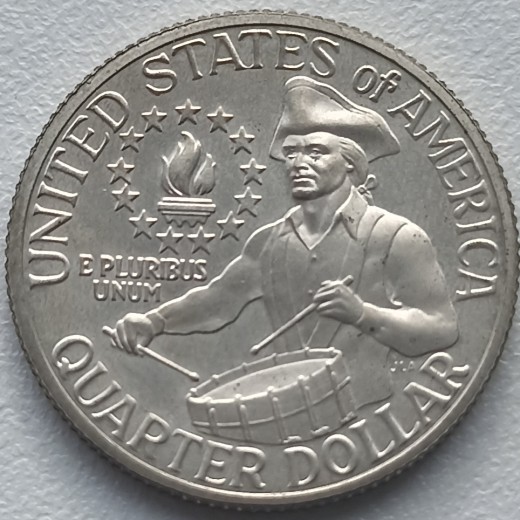 JAV. 1/4 dolerio 1976 m. Sidabras. JAV. 1/4 dolerio 1976 m. Sidabras.