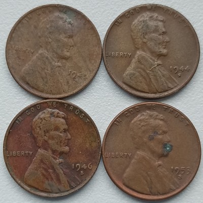 JAV. 1 centas. 4 vienetai.