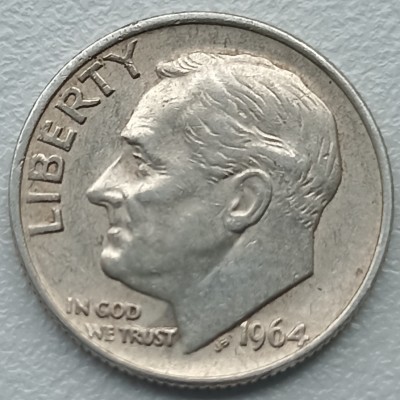 JAV. 1 dime 1964 m. Sidabras.