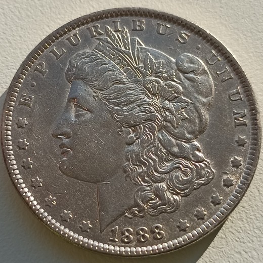 JAV. 1 doleris 1888 m. Sidabras. JAV. 1 doleris 1888 m. Sidabras.