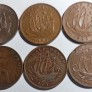 JUNGTINĖ KARALYSTĖ 1/2 PENSO LOTAS 6 VNT. JUNGTINĖ KARALYSTĖ 1/2 PENSO LOTAS 6 VNT.