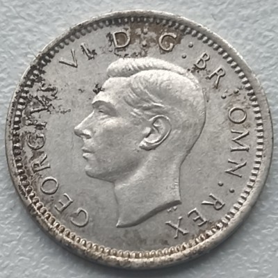 Jungtinė Karalystė. 3 pencai 1940 m. Sidabras.