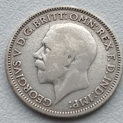 Jungtinė karalystė. 6 pensai 1934 m. Sidabras
