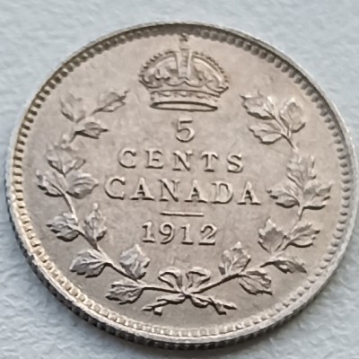 Kanada. 5 centai 1912 m. Sidabras Kanada. 5 centai 1912 m. Sidabras