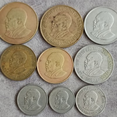Kenijos monetų rinkinys. 9 vnt.