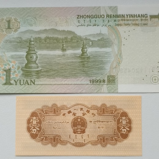 Kinija. Du banknotai.