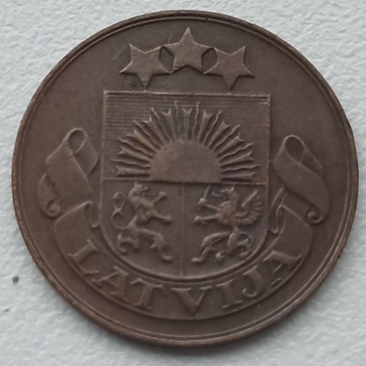 Latvija. 2 santimai 1932 m. Latvija. 2 santimai 1932 m.