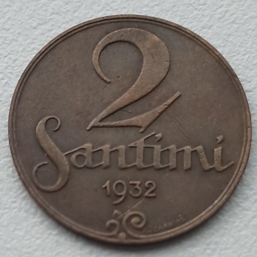 Latvija. 2 santimai 1932 m. Latvija. 2 santimai 1932 m.