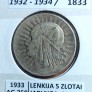 LENKIJA 5 ZLOTAI 1933 m. SIDABRAS