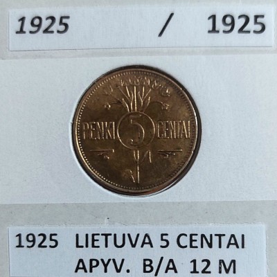 LIETUVA 5 CENTAI 1925 m.
