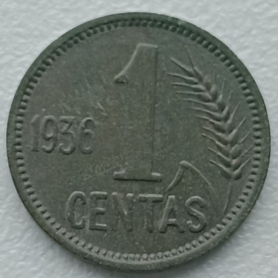 Lietuva. 1 centas 1936 m. Lietuva. 1 centas 1936 m.