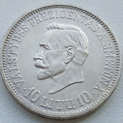 Lietuva. 10 litų 1938 m. Sidabras Lietuva. 10 litų 1938 m. Sidabras