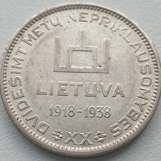 Lietuva. 10 litų 1938 m. Sidabras. Lietuva. 10 litų 1938 m. Sidabras.