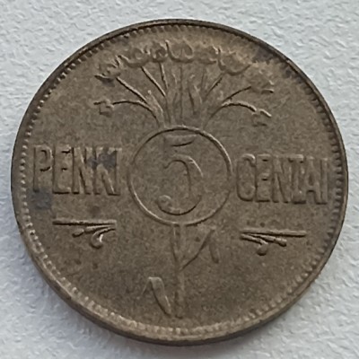 Lietuva. 5 centai 1925 m.