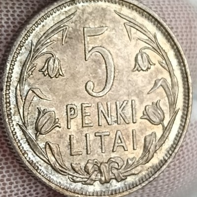 Lietuva. 5 litai 1925 m. Sidabras