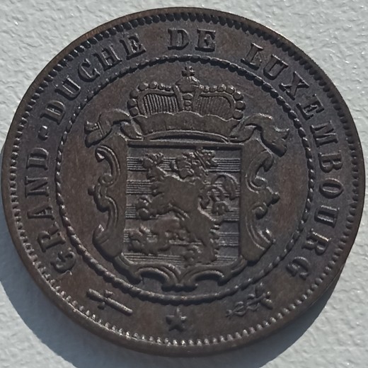 Liuksemburgas. 2 1/2 santimo 1854 m. Liuksemburgas. 2 1/2 santimo 1854 m.