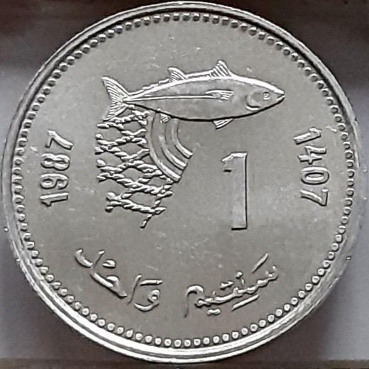 Marokas 1 Santimas 1987 Y#93 Proginė (B69)